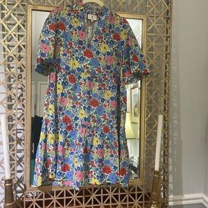 Tuckernuck Crawford Mini Dress Floral Print Brilliant Colors Size M